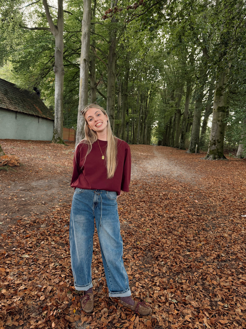 ELLIE OVERSIZED T-SHIRT - BURGUNDY