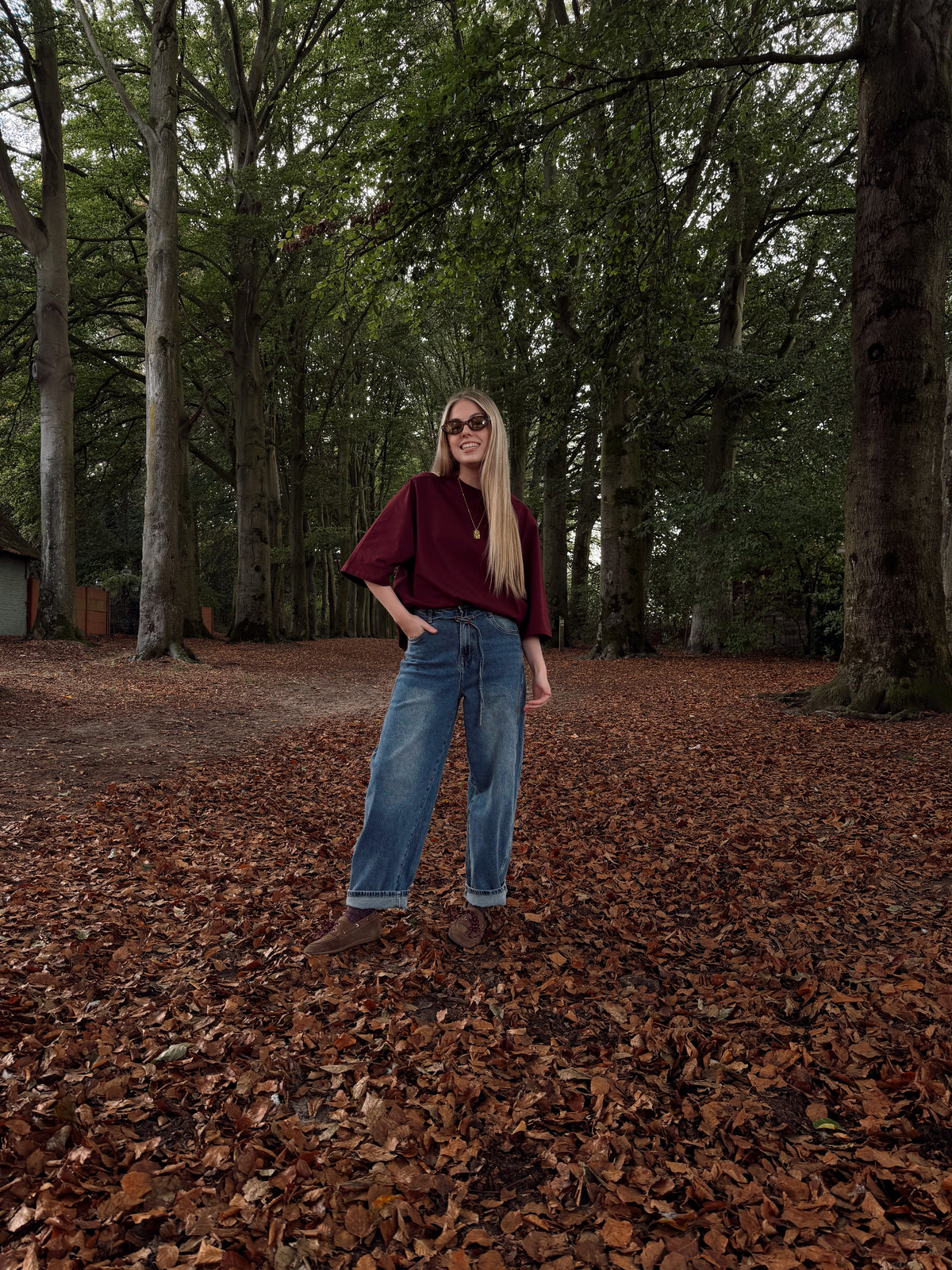 ELLIE OVERSIZED T-SHIRT - BURGUNDY